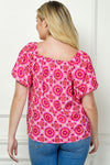 Pattern Trapeze Top in Pink (REG/PLUS)