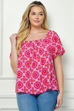 Pattern Trapeze Top in Pink (REG/PLUS)
