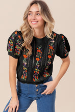 Embroidered Flower Sweater