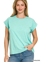 Folded Sleeve Tee in Turquoise (REG)