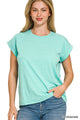 Folded Sleeve Tee in Turquoise (REG)