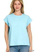 Folded Sleeve Tee in Sky Blue (REG)
