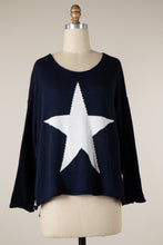 Lightweight Star Sweater in Navy (REG)