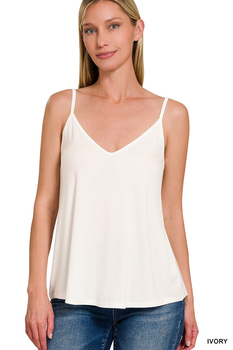 2 Way Reversible Cami Top in Ivory (REG)