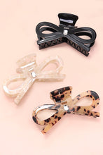 Single Rhinestone Bow Claw Clip