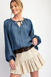 Dark Denim Flare Top (REG)