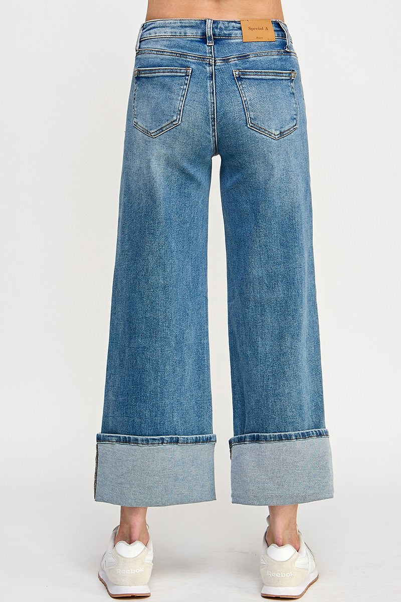 Material Girl Mid Rise Cuffed Jeans (P7561)