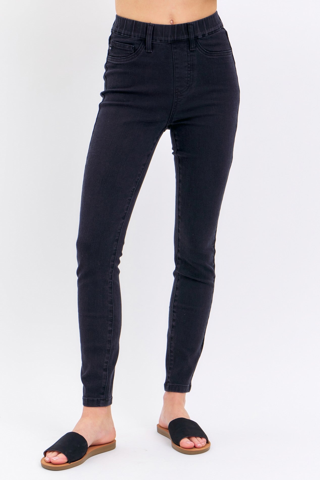 Judy Blue Pull On Black Skinny Jeans 88581 (REG)