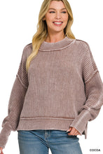 Washed Side Slit Sweater in Cocoa (REG)