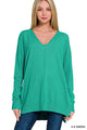 Fiona High Low Sweater in Hot Kelly Green (REG)