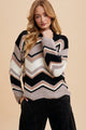 Chenille Zig Zag Sweater in Black (REG)