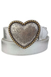 Silver Heart Buckle Belt