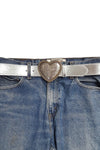 Silver Heart Buckle Belt