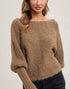 Fuzzy Dolman Sweater in Coco (REG)