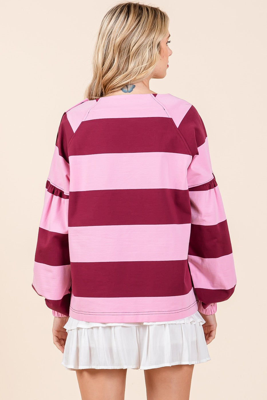 Colette Striped Top in Pink (REG)