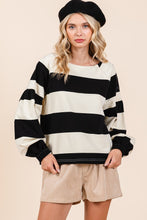 Colette Striped Top in Black (REG)