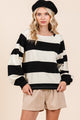 Colette Striped Top in Black (REG)