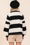 Colette Striped Top in Black (REG)