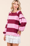 Colette Striped Top in Pink (REG)