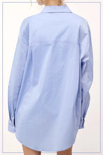 Classic Collar Button Top in Denim Blue (REG)