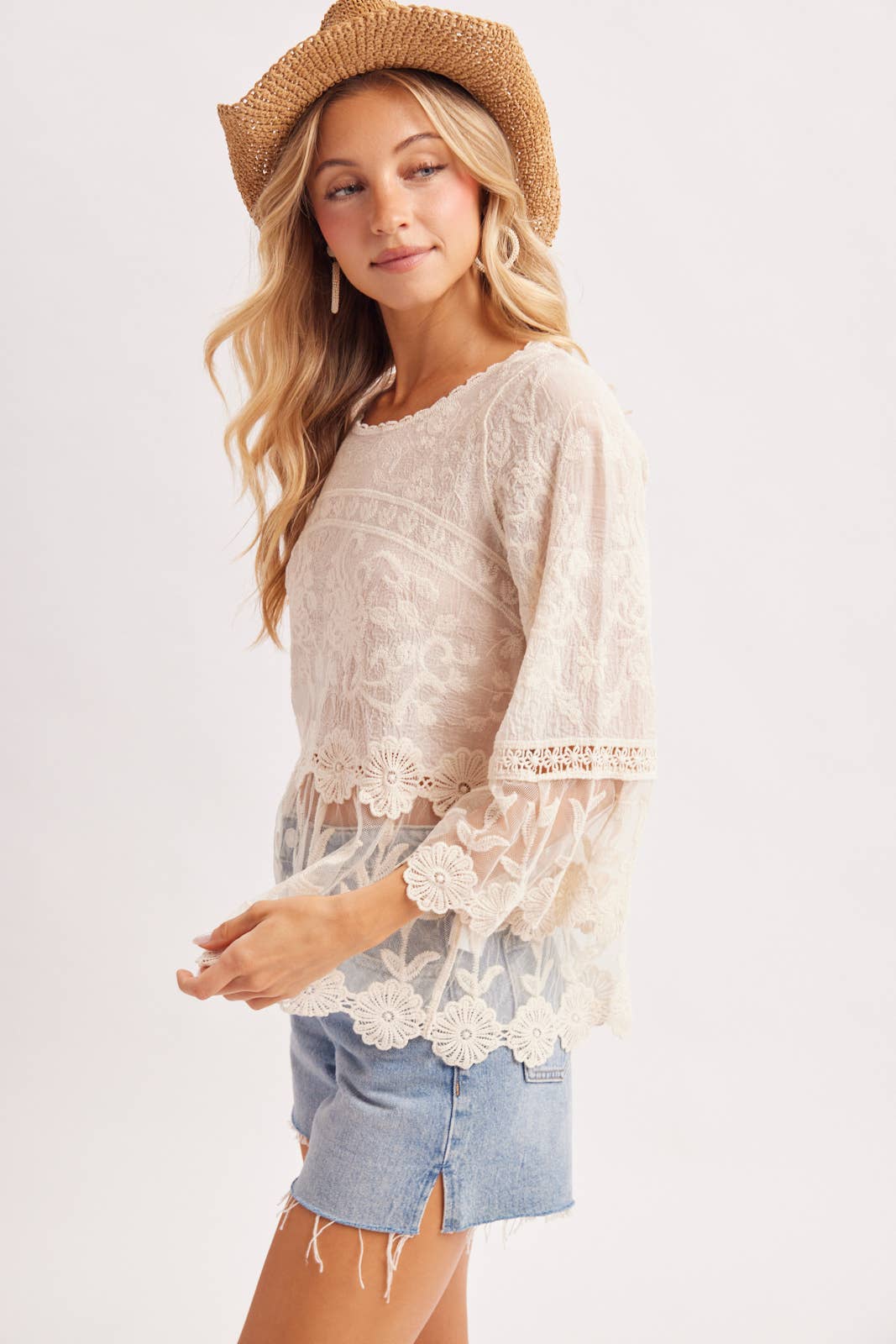 Boho Bell Peplum Crochet Top (REG)