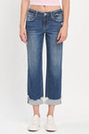 Fiery Cuffed Boyfriend Crop Jeans (LV1461)