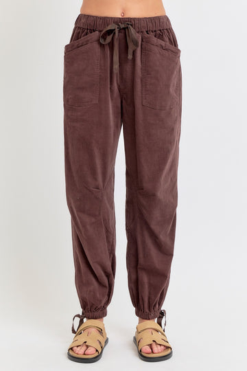 Corduroy Jogger Pants in Brown (REG/PLUS)