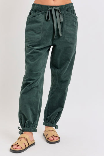 Corduroy Jogger Pants in Hunter Green (REG/PLUS)