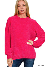 Super Soft Chenille Sweater in Hot Pink (REG)