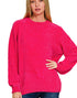 Super Soft Chenille Sweater in Hot Pink (REG)