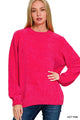 Super Soft Chenille Sweater in Hot Pink (REG)