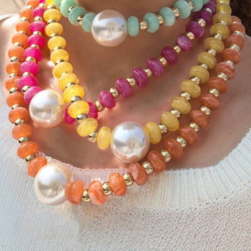 Chunky Pearl Resin Necklace