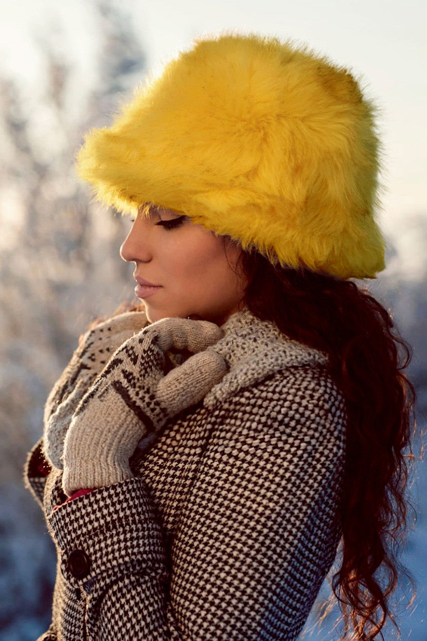 Fluffy Faux Fur Bucket Hat