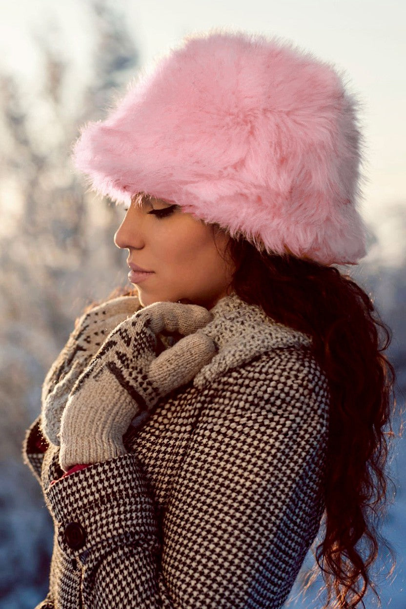 Fluffy Faux Fur Bucket Hat