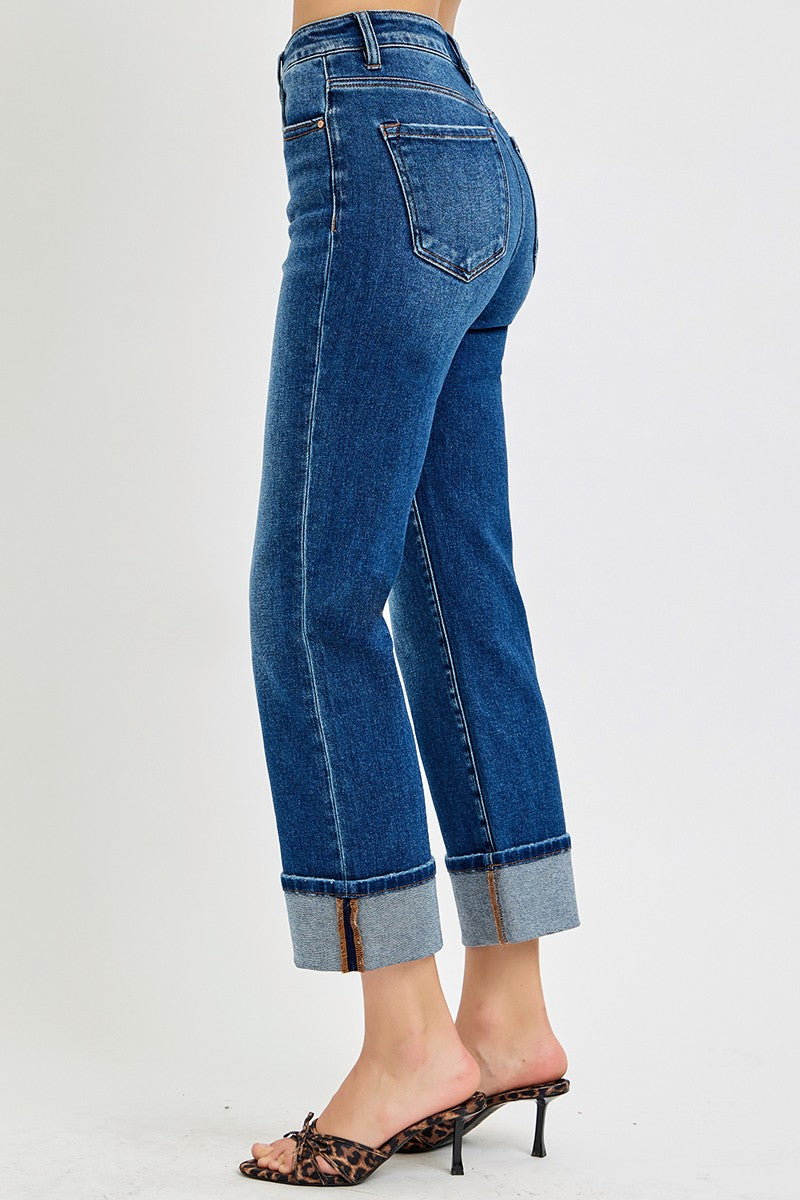 Risen Cuffed Ankle Straight Jeans RDP5580 (REG)