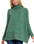 Brushed Turtleneck Sweater in Dark Green