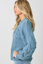 Door Buster * Cable Pullover Sweater in Dusty Blue (REG)