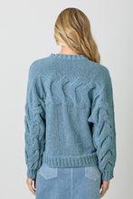Door Buster * Cable Pullover Sweater in Dusty Blue (REG)