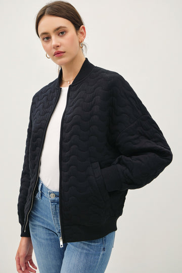 Comfy Wave Quilted Bomber Jacket (REG)