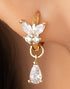 CZ Butterfly Teardrop Earrings