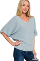 Short Sleeve Dolman Top in Blue Grey (REG)