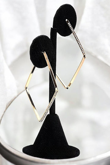 Diamond Shaped Hoop Earrings
