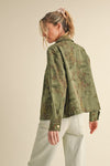 Olive Floral Denim Jacket (REG)