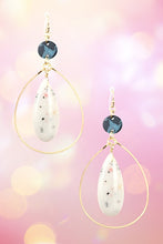 White Teardrop Link Earrings