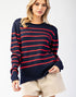 Melinda Striped Sweater in Navy/Red (REG)