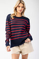 Melinda Striped Sweater in Navy/Red (REG)