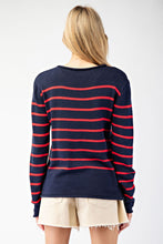 Melinda Striped Sweater in Navy/Red (REG)