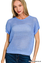 Hollow Crochet Sweater in Cornflower (REG)