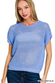 Hollow Crochet Sweater in Cornflower (REG)
