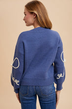 Bow Embo Sweater in Midnight (REG)